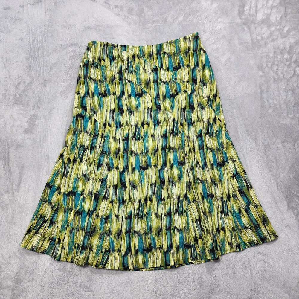 Vintage RQT Skirt Womens 14 Multicolor Geometric A-Line Midi Pull On Lined Fairy